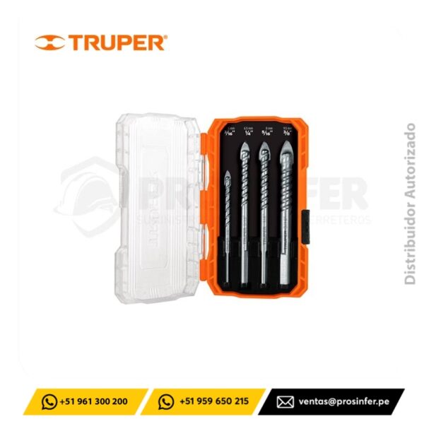 Juego de 4 brocas para vidrio y mayólica Truper 101841