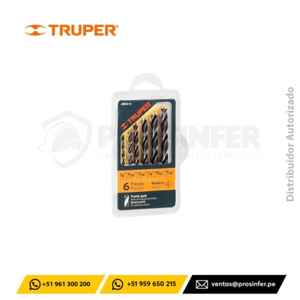 Juego de 6 Brocas para Madera Truper 11337