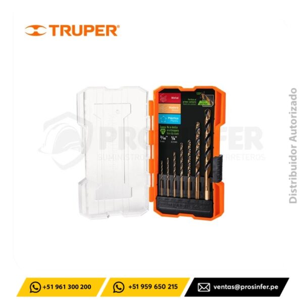 Juego de 7 brocas HSS para metal Truper 11396