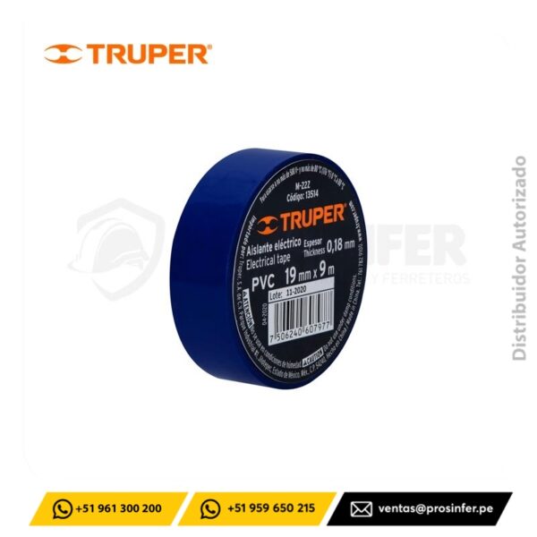 Cinta Aislante Azul 9 m x 19 mm Truper 13514