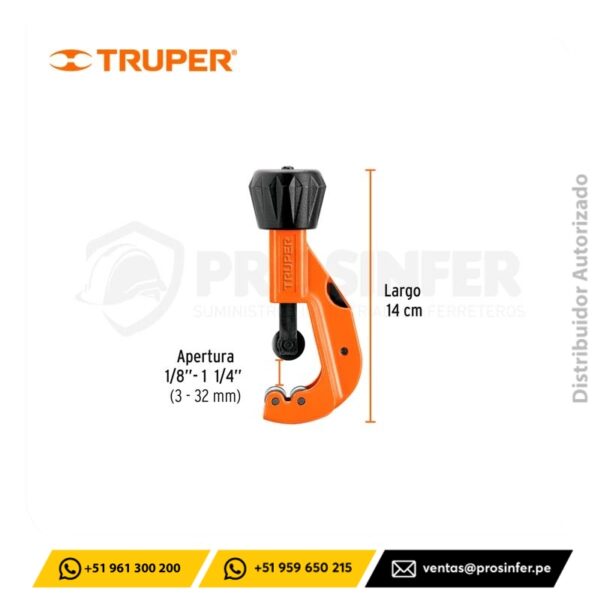 Cortador de Tubo de Cobre 1/8" a 1-1/4" Truper 12856