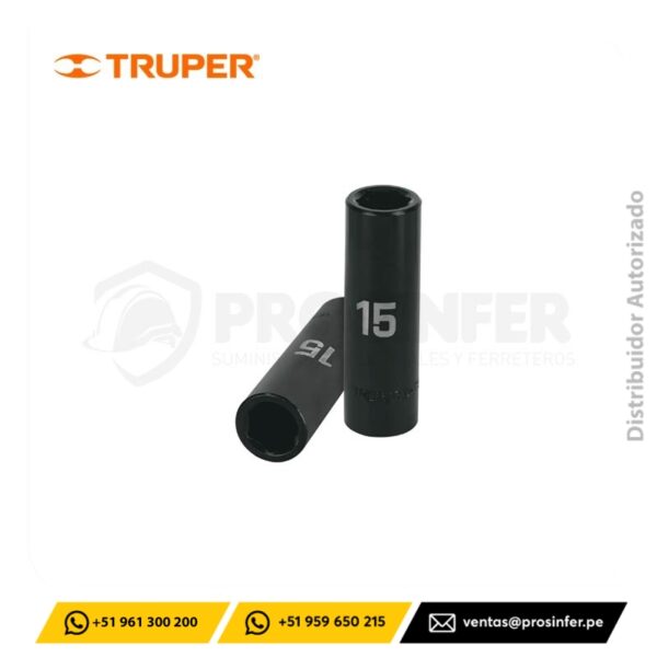 Dado de Impacto Tubular 15 mm, encaste 1/2" Truper 12427