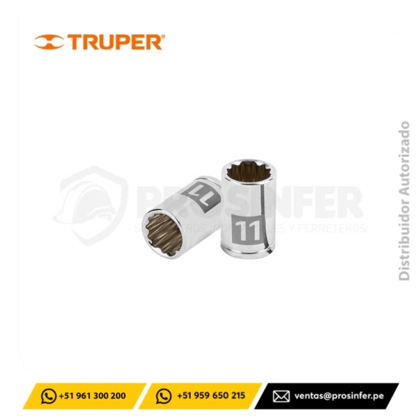Dado Poligonal 11 mm, encaste 1/4" Truper 100984