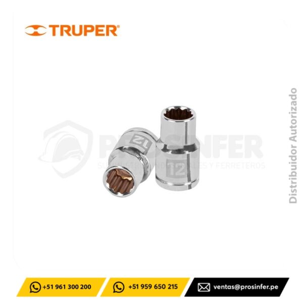 Dado Poligonal 12 mm, encaste de 1/2" Truper 13526
