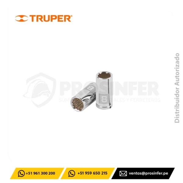 Dado Poligonal 8 mm, encaste 1/4" Truper 100980