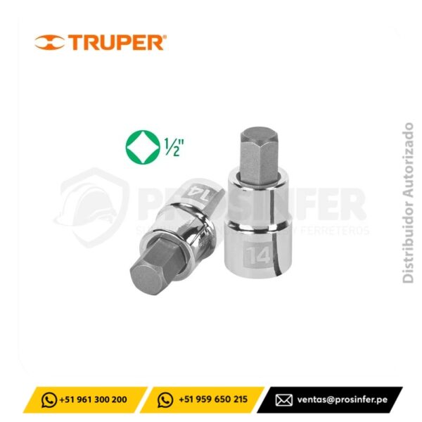 Dado Punta Hexagonal 14 mm, encaste 1/2" Truper 13285