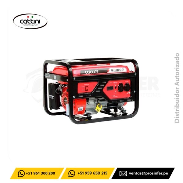 Generador Gasolinero 3.0Kw de 5.5 Hp Cattini RI3000