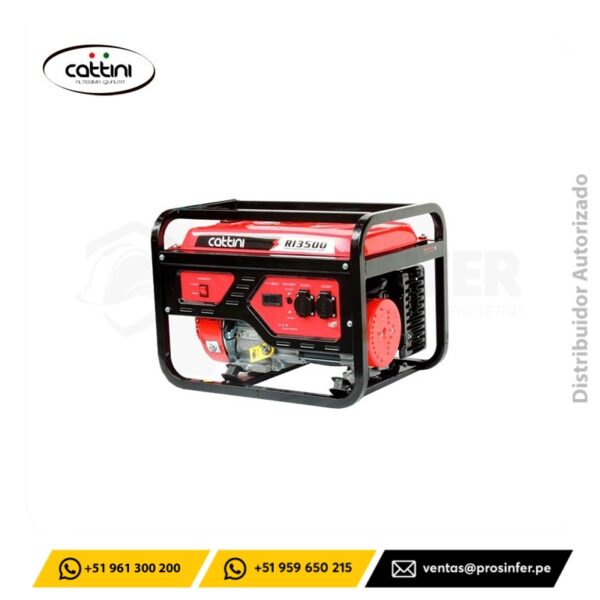 Generador Gasolinero 3.5Kw de 6.5 Hp Cattini RI3500