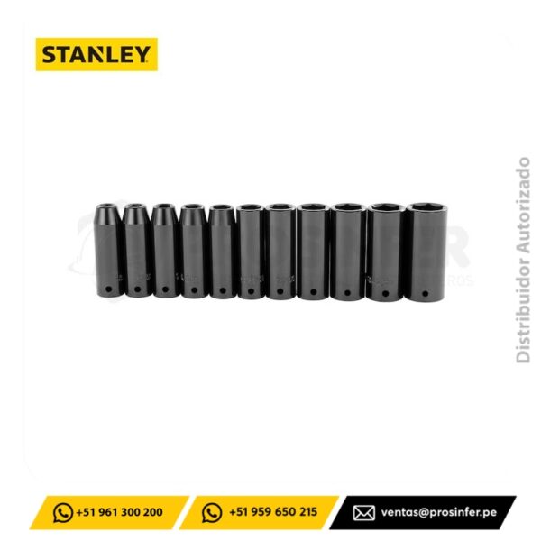Juego de Dados de Impacto en Métrica 1/2", 11 piezas Stanley 97-126