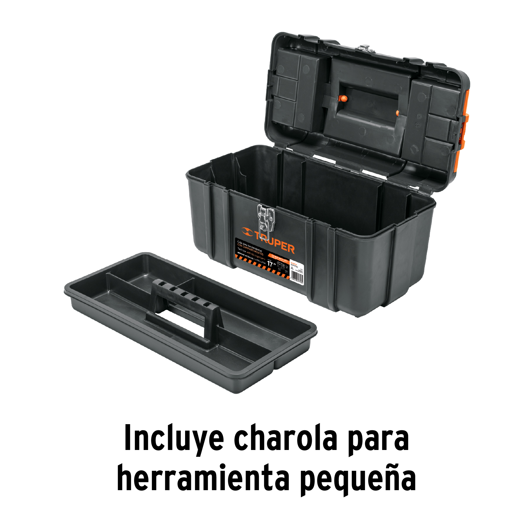 Caja de Herramienta 17" con compartimentos Truper 102434