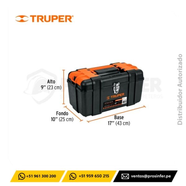 Caja de Herramienta 17" con compartimentos Truper 102434