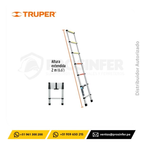 Escalera Telescópica 13 peldaños Retractil Truper 101904