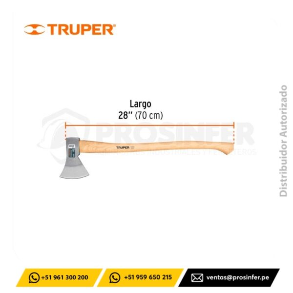 Hacha Europea 1000 g, mango hickory 28" Truper 101768