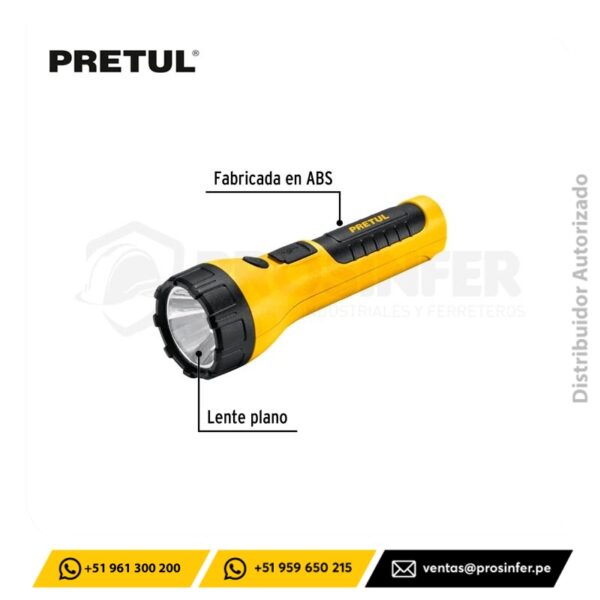 Linterna Plástica Recargable de Led 120 lm Pretul 26101