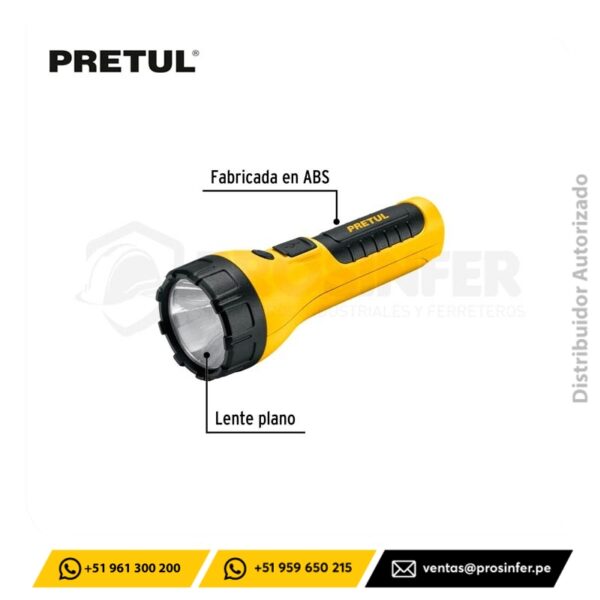 Linterna Plástica Recargable de Led 180 lm Pretul 26102