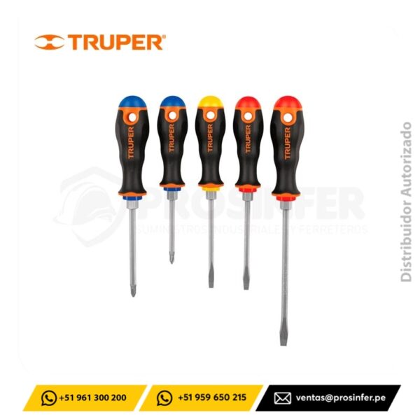 Juego de 5 Desarmadores Comfort Grip Truper 14138