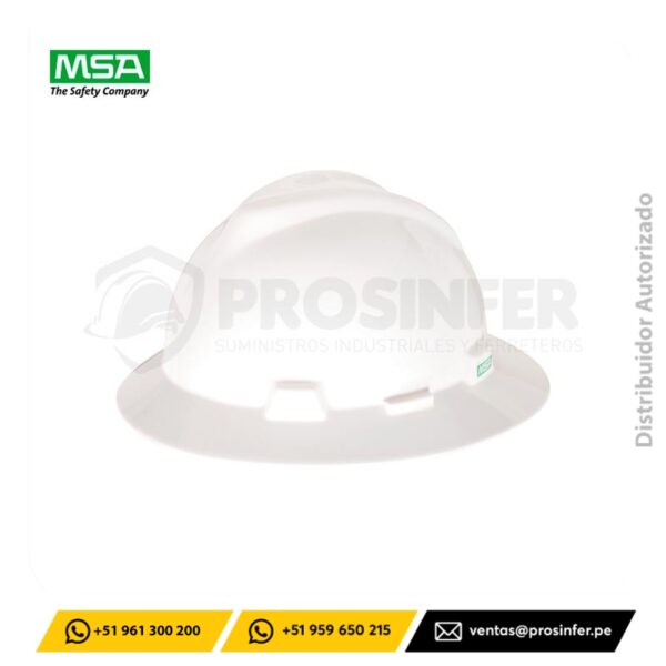 Casco Sombrero V-Gard Blanco con Suspensión One Touch MSA