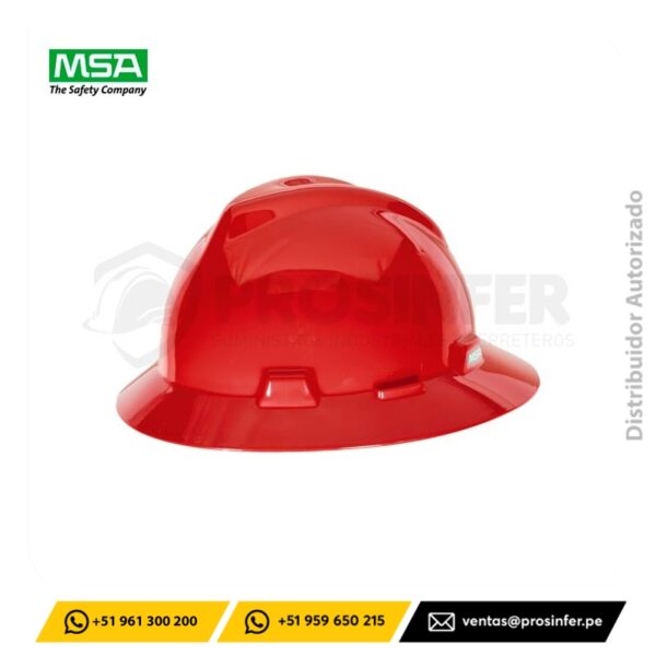 Casco Sombrero V-Gard Rojo con Suspensión One Touch MSA