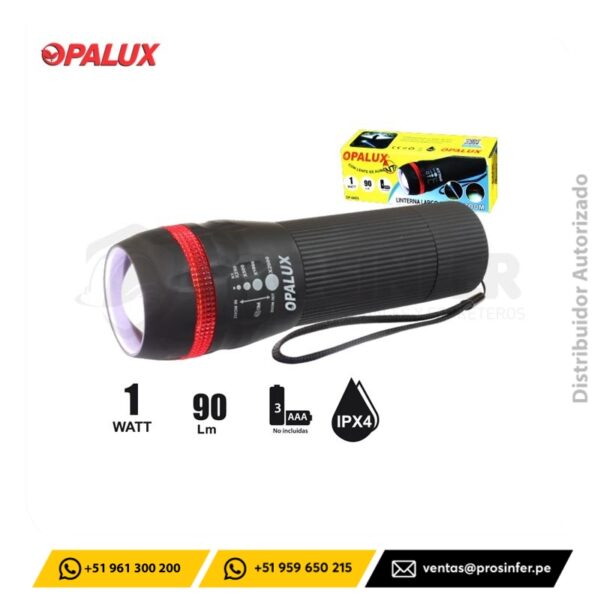 Linterna Largo Alcance 1W Opalux OP-6605