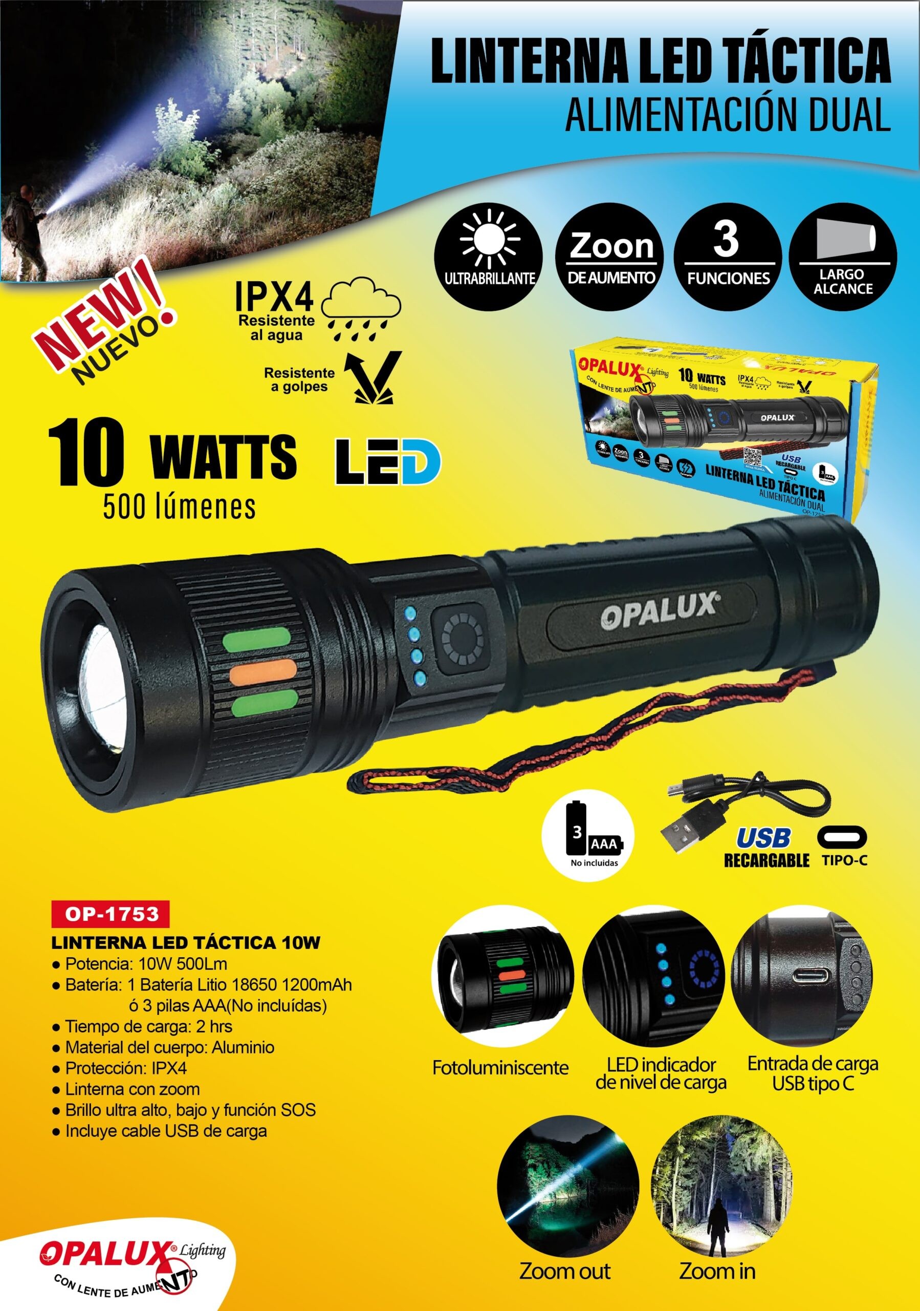 linterna-led-tactica-recargable-10w-opalux-op-1753-mano