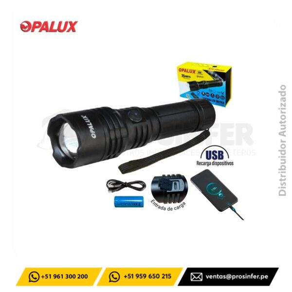Linterna Led Táctica Recargable 25W Opalux OP-8085