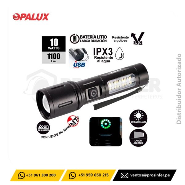 Linterna Multifunción Recargable 10W Opalux OP-1743
