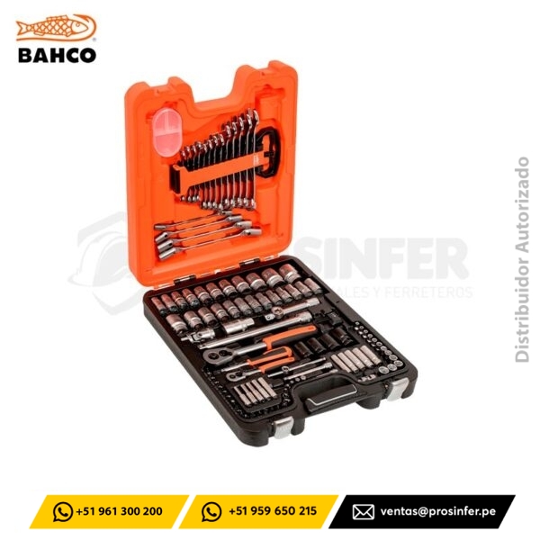Juego de Dados 106 piezas 1/4 y 1/2" Bahco S106