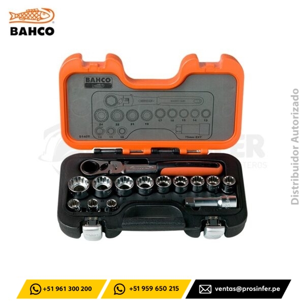 Juego de Dados Pasantes 14 piezas 1/4" Bahco S140T