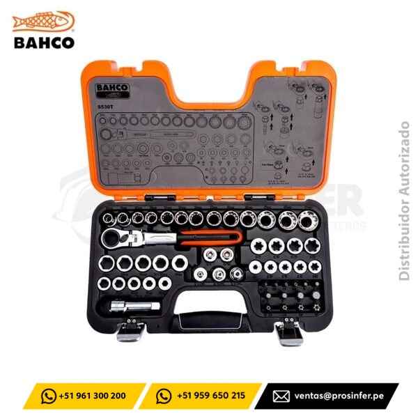 Juego de Dados Pasantes 53 piezas 1/4" Bahco S530T