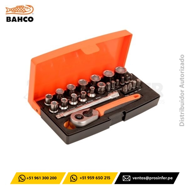 Juego de Dados y Puntas 25 piezas 1/4" Bahco SL25