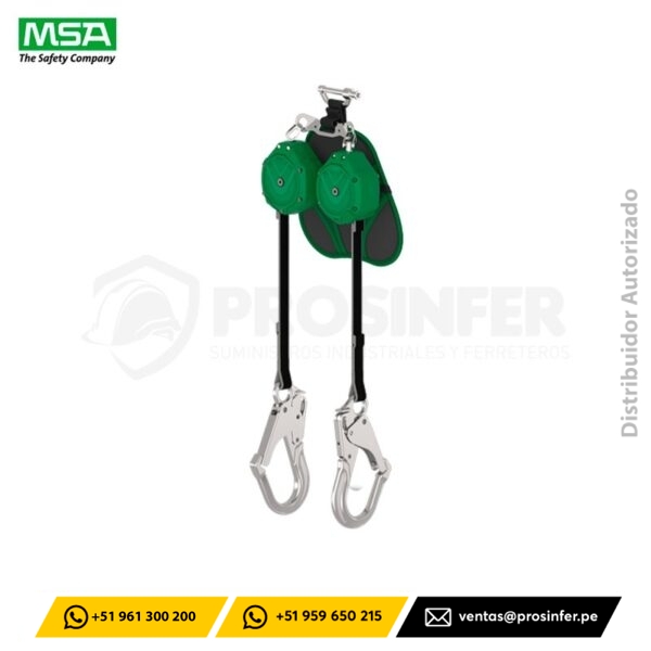 Retráctil Doble V-SHOCK EDGE 1.80 Metros MSA (VSLEW-012-PF-A)