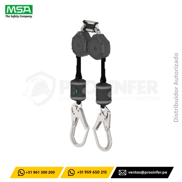 Retráctil Doble V-SHOCK PFL 1.80 Metros MSA (VSOHW-012-QF-A)