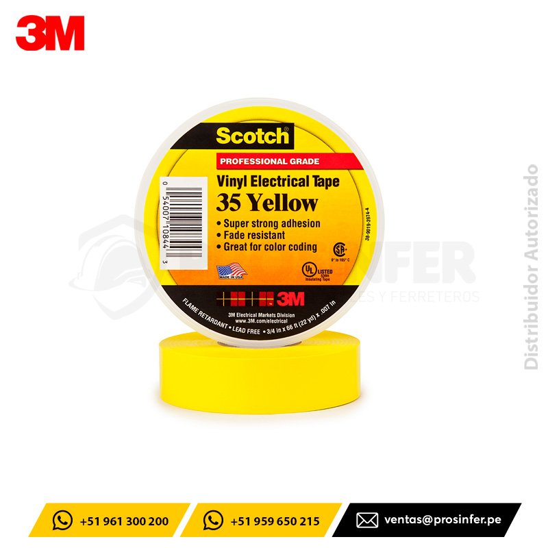 Cinta de Vinilo 3M Scotch 35 Amarillo
