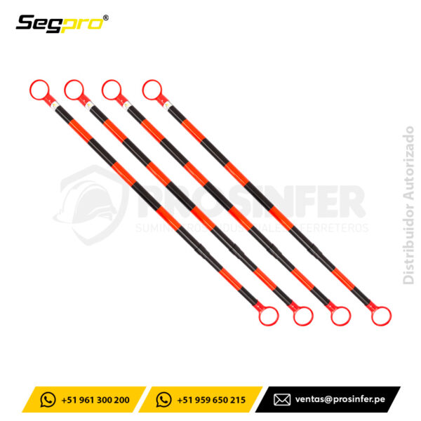 Barra Retractil Negro/Rojo Segpro