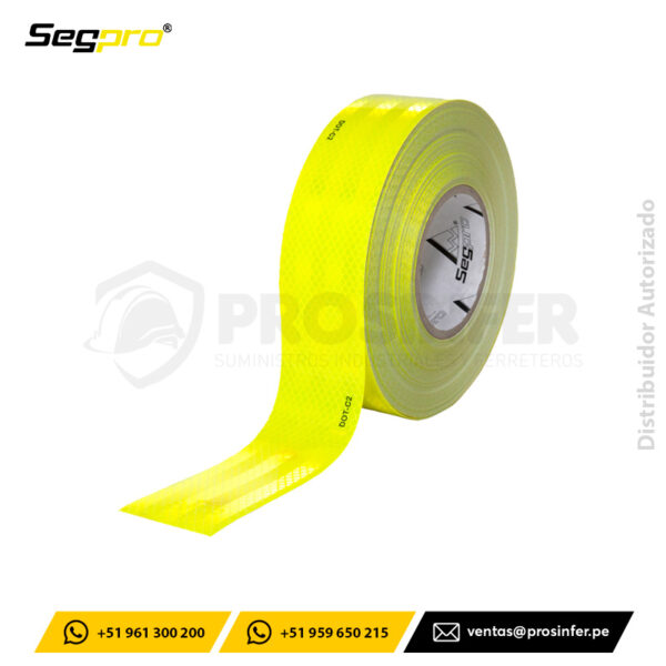 Cinta Reflectiva Vehicular Verde Limon 2" Segpro