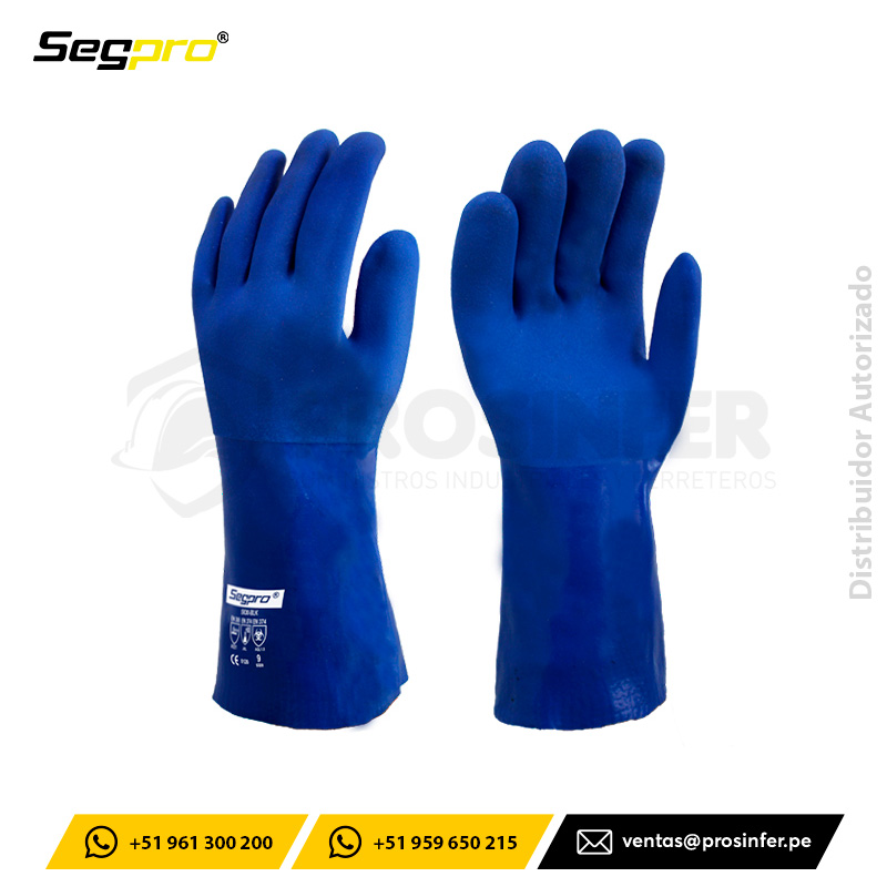 Guante Recubierto de Pvc Azul Segpro
