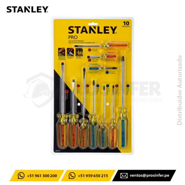Juego de 10 Destornilladores Pro Stanley STHT69172