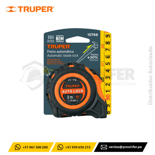 Wincha Auto-Lock 3 m Truper 10746