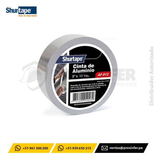 Cinta de Aluminio AF-912 2" x 10 yds Shurtape