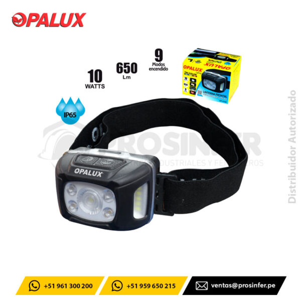 Linterna Frontal 10W Recargable Opalux OP-9102
