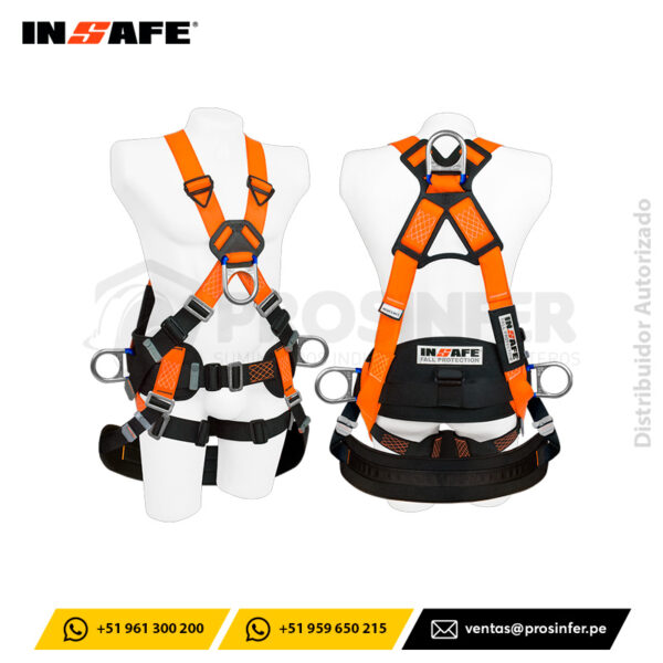 Arnés 4 Argollas con Soporte Lumbar y Asentadera Insafe IN 8004-1A