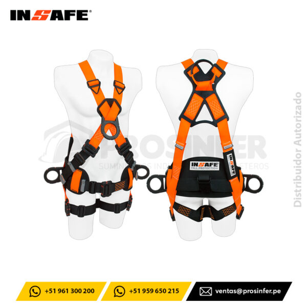 Arnés 4 Argollas Dieléctrico con Soporte Lumbar Insafe IN 8009-1