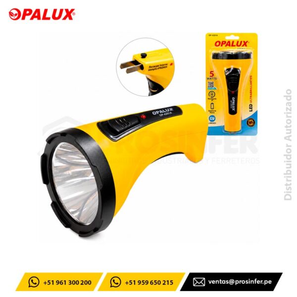 Linterna Led OP-4251A Recargable 5W Opalux