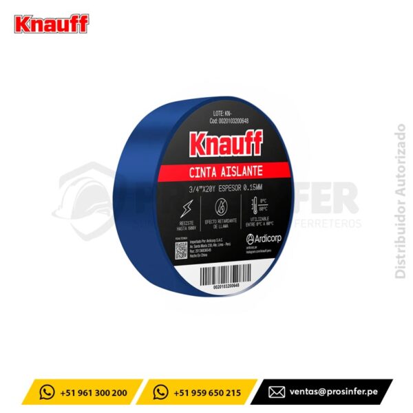 Cinta Aislante Azul 3/4"X20yd Knauff