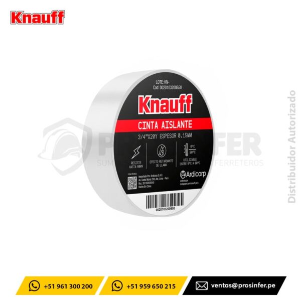 Cinta Aislante Blanco 3/4"X20yd Knauff
