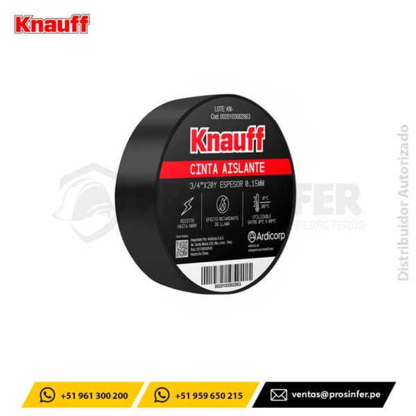 Cinta Aislante Negro 3/4"X20yd Knauff