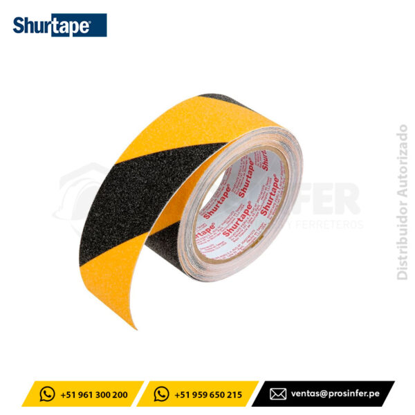 Cinta Antideslizante Amarillo/Negro AS-60AN de 2" x 5 yds Shurtape