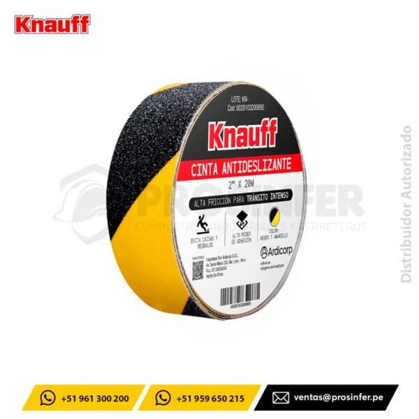 Cinta Antideslizante Negro-Amarillo 20m Knauff