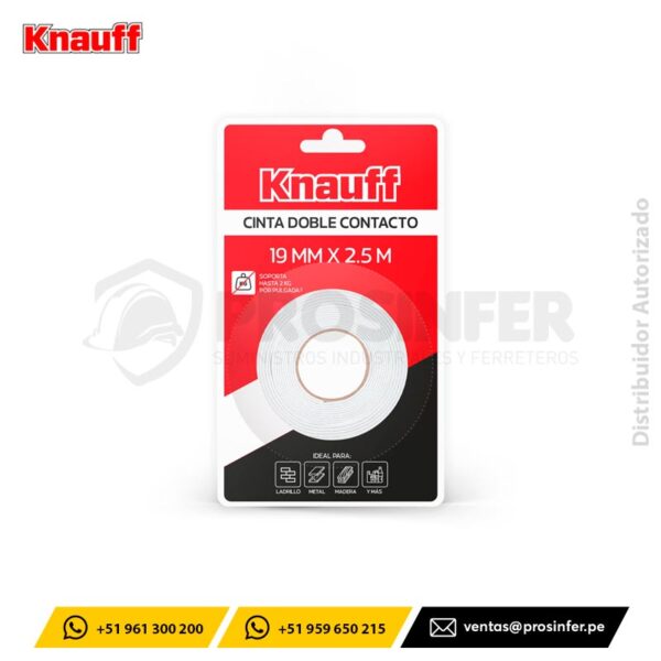 Cinta Doble Contacto 19mmX2.5m Knauff