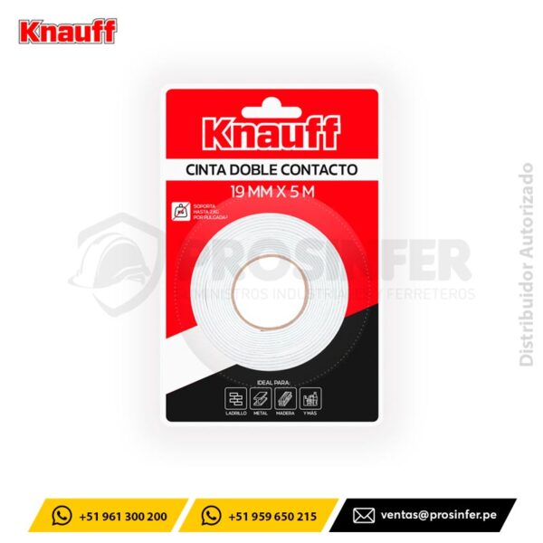 Cinta Doble Contacto 19mmX5m Knauff